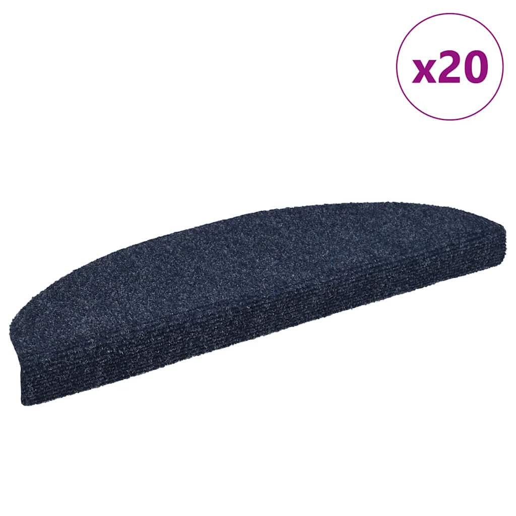 vidaXL Stufenmatten Selbstklebend 20 Stk. 65x21x4 cm Blau Halbrund Groß