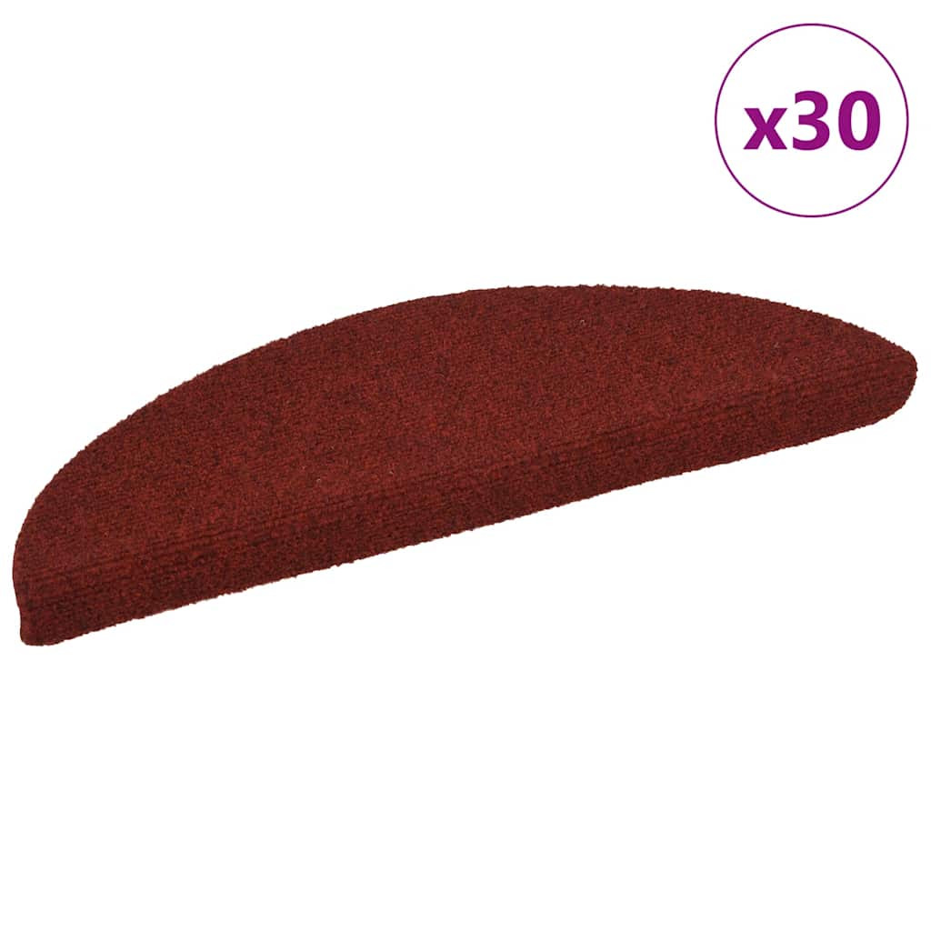 vidaXL Stufenmatten Selbstklebend 30 Stk. 56x17x3 cm Bordeauxrot Halbrund