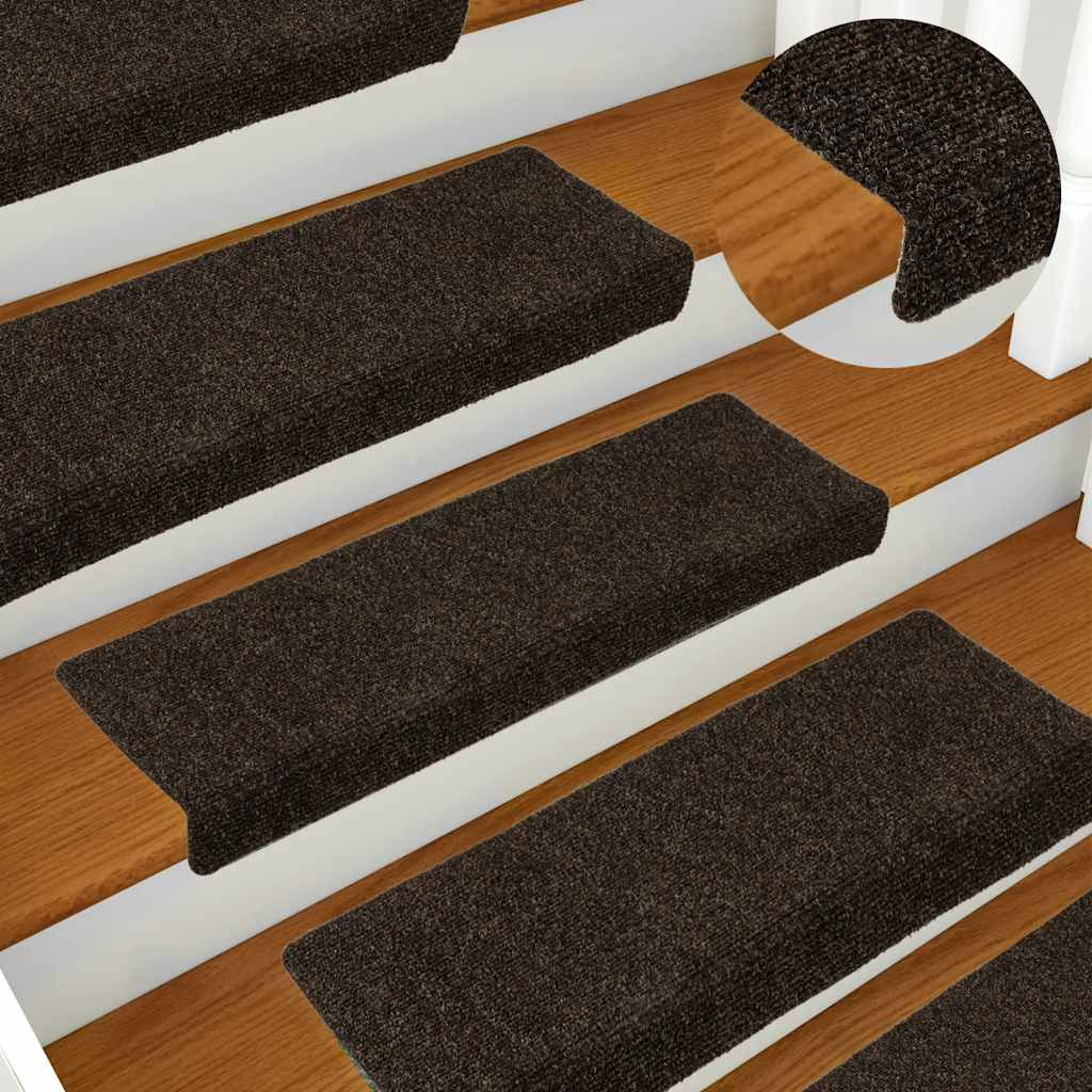 vidaXL Stufenmatten Selbstklebend 30 Stk. 65x21x4 cm Dunkelbraun Rechteckiger Rand