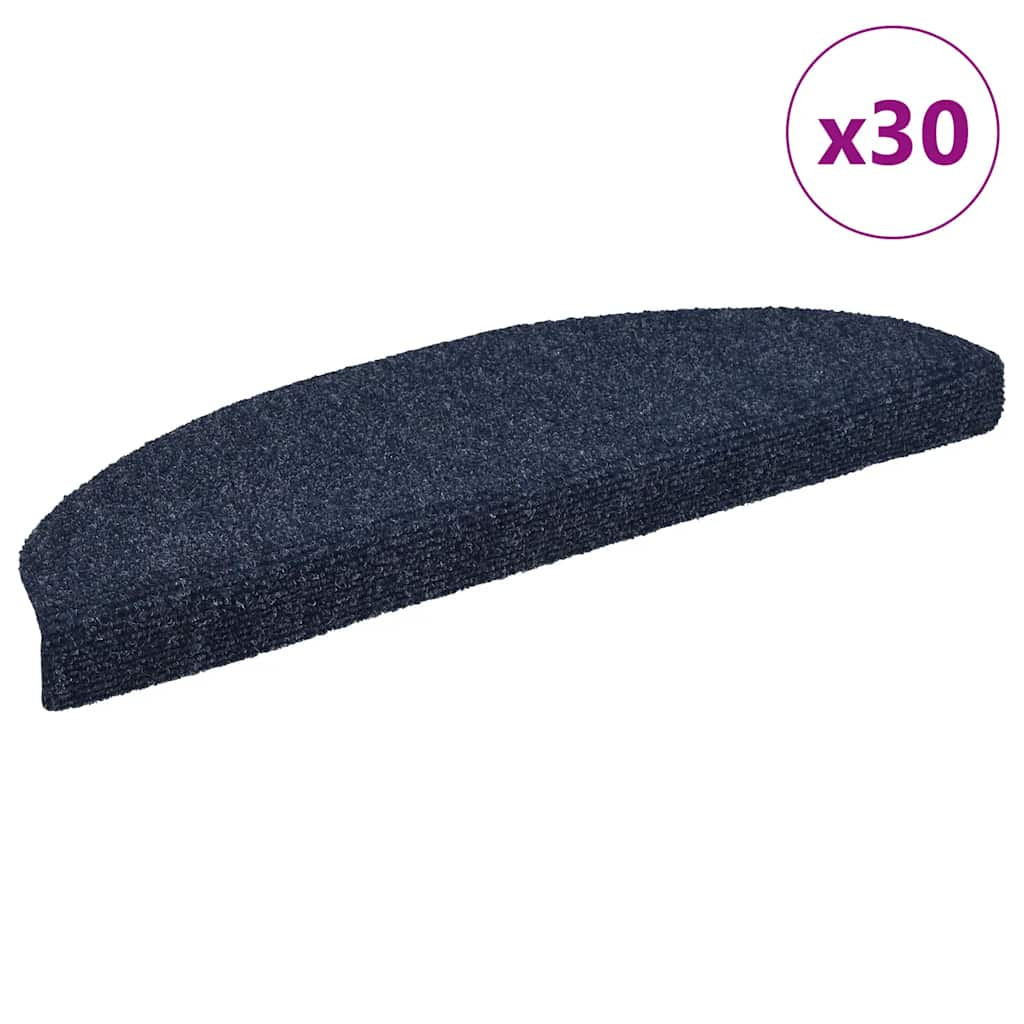 vidaXL Stufenmatten Selbstklebend 30 Stk. 65x21x4 cm Blau Halbrund Groß