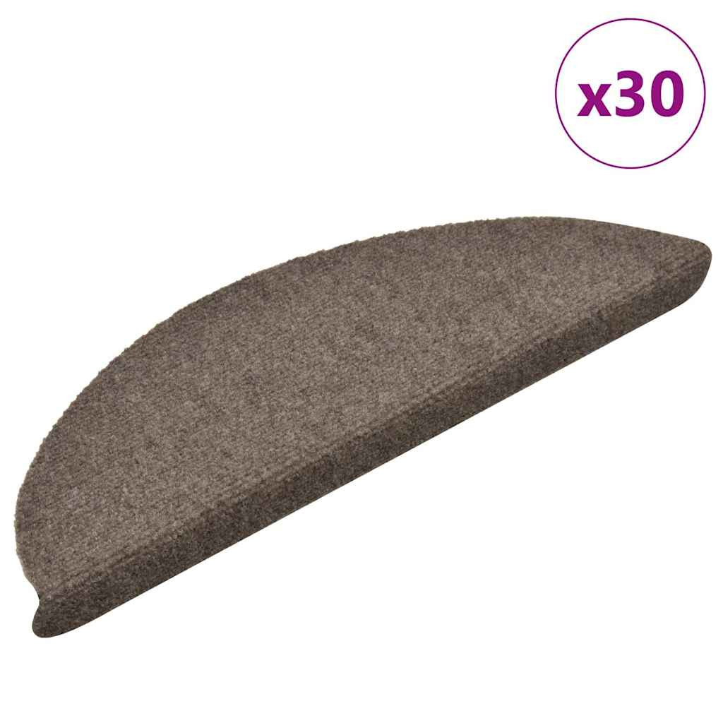 vidaXL Stufenmatten Selbstklebend 30 Stk. 56x17x3 cm Beige Halbrund