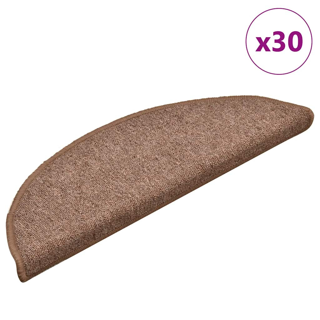 vidaXL Stufenmatten 30 Stk. 56x17x3 cm Braun Halbrund