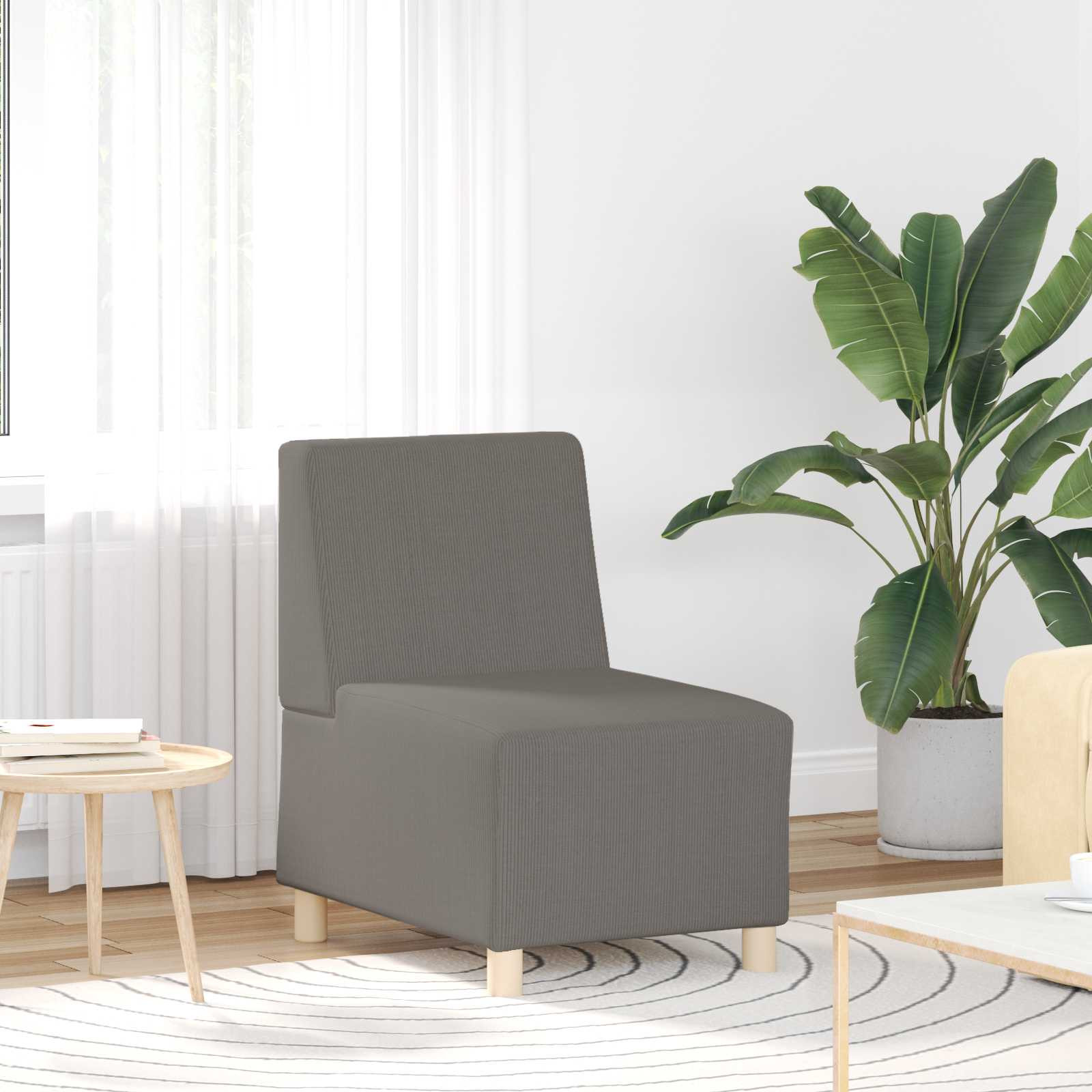vidaXL Modulares Armfreies Sofa Hellgrau 55 x 74 x 82 cm Cordstoff