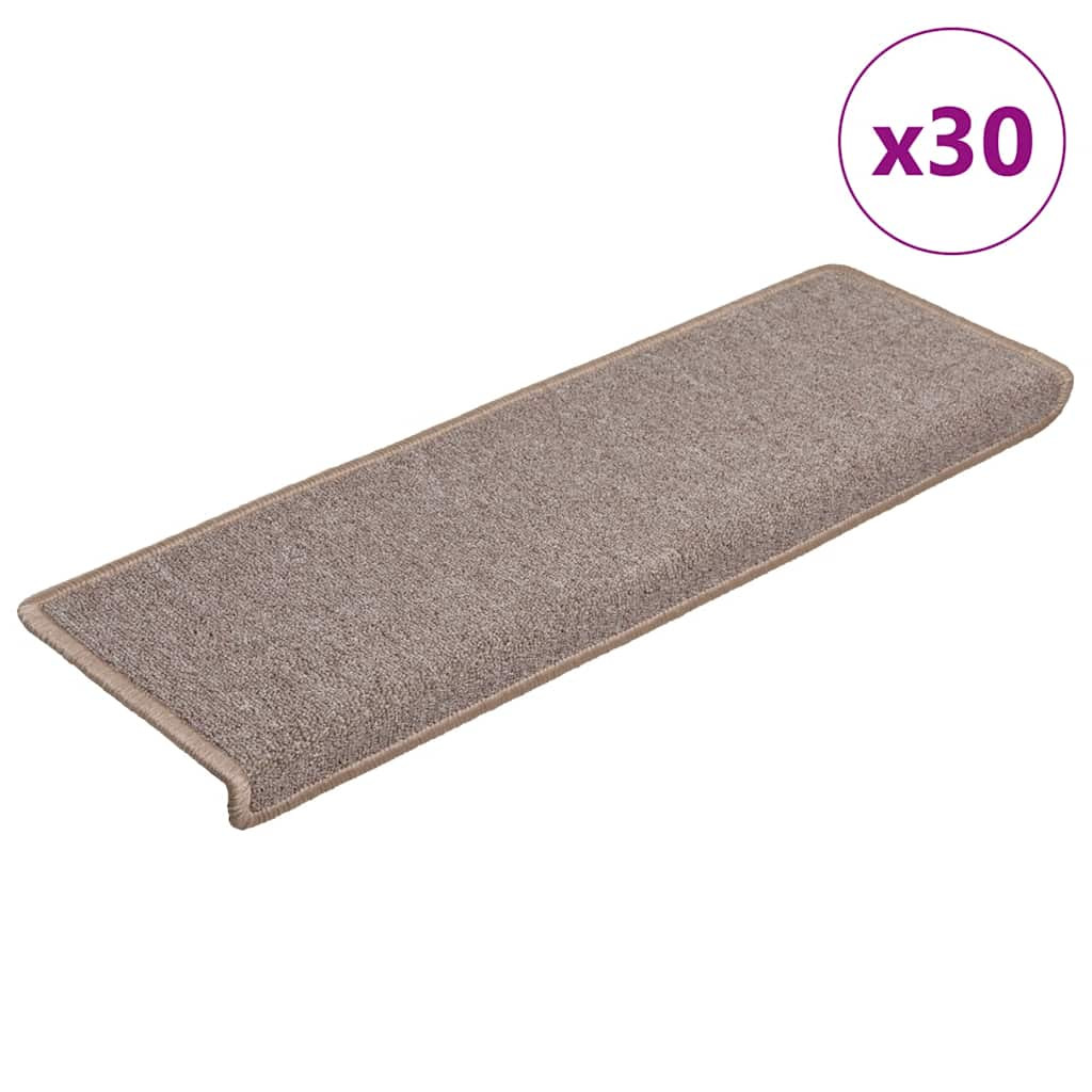 vidaXL Stufenmatten 30 Stk. 65x21x4 cm Hellbraun Rechteckiger Rand