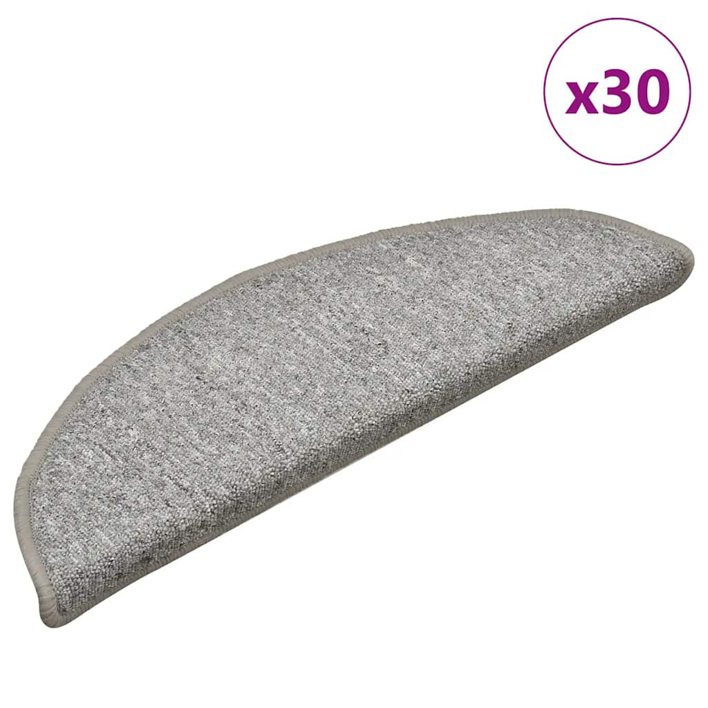 vidaXL Stufenmatten 30 Stk. 56x17x3 cm Hellgrau Halbrund