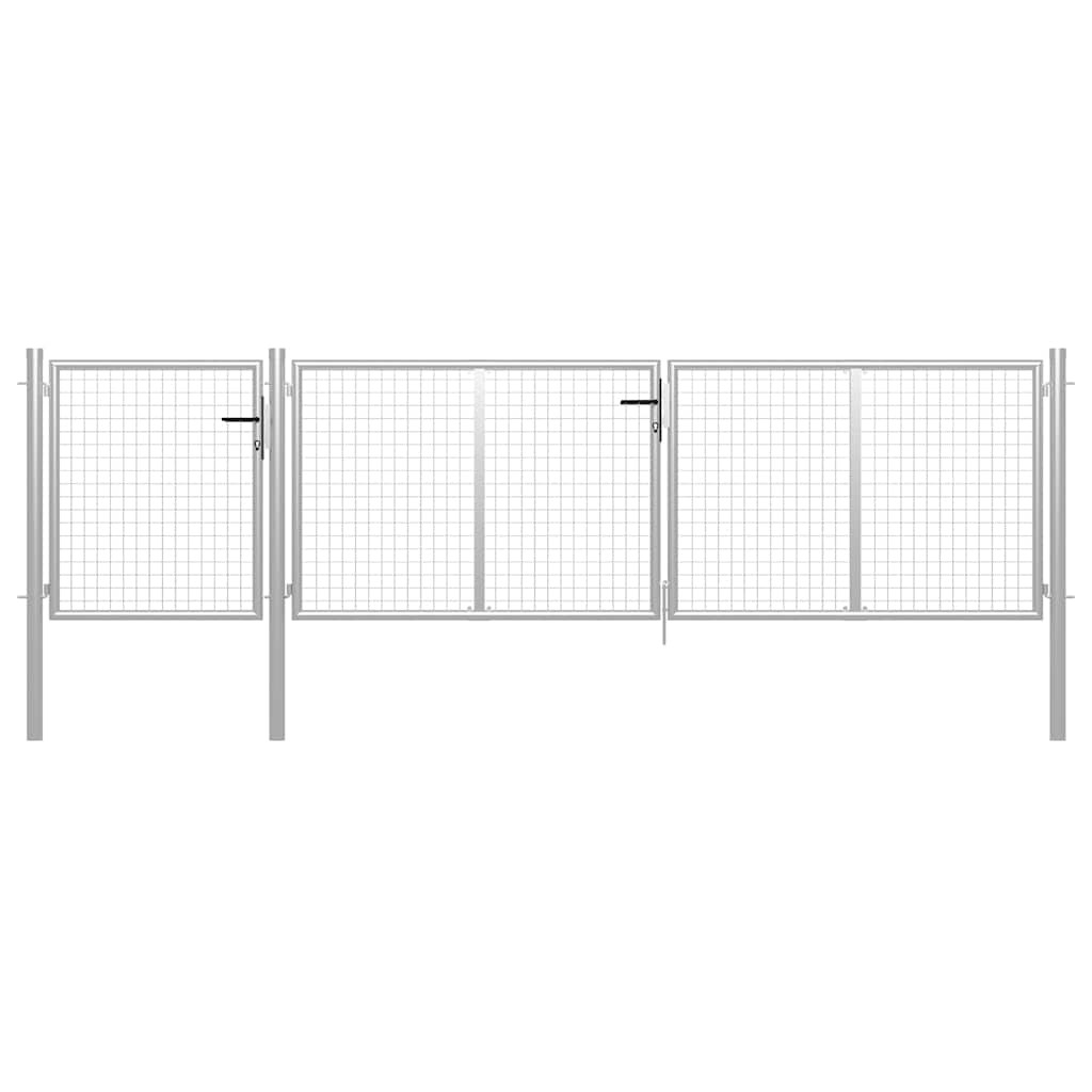 vidaXL Gartentor aus Stahl 400 x 75 cm Silber