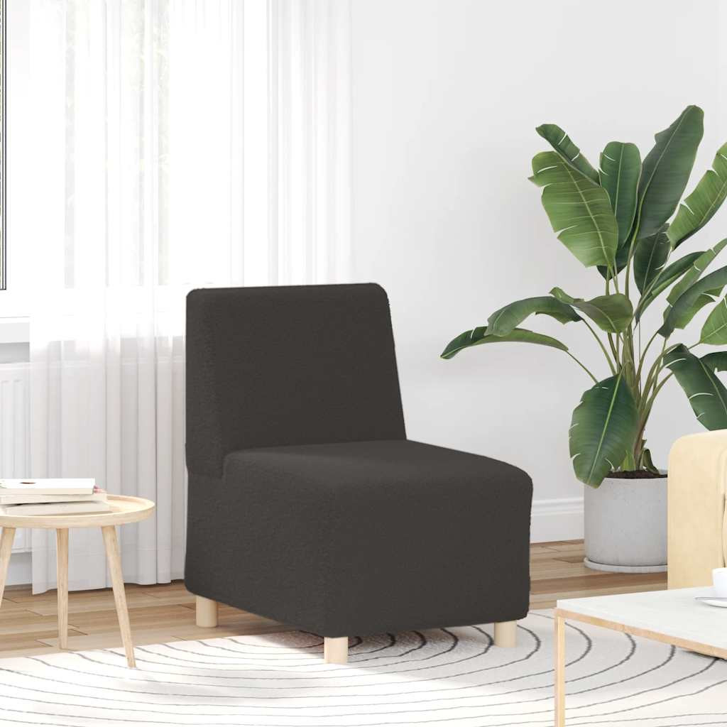 vidaXL Modulares Armfreies Sofa Dunkelgrau Wollähnlicher Stoff