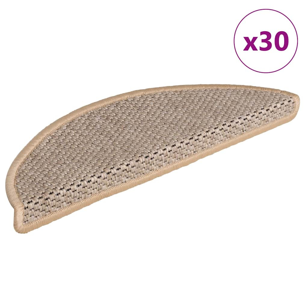 vidaXL Stufenmatten Selbstklebend Sisal-Optik 30 Stk. 56x17x3 cm