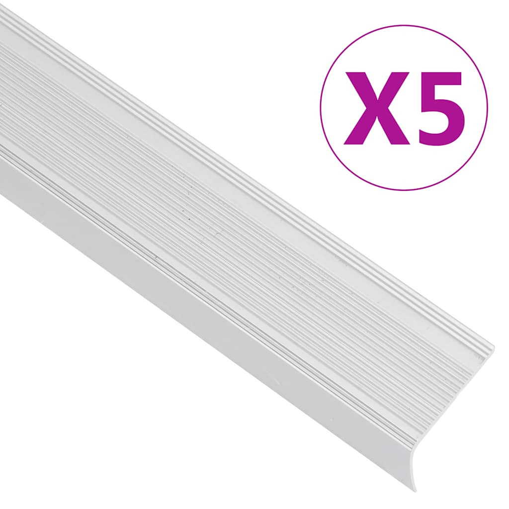vidaXL Treppenkantenprofile in L-Form 5 Stk. Aluminium 100 cm Silbern