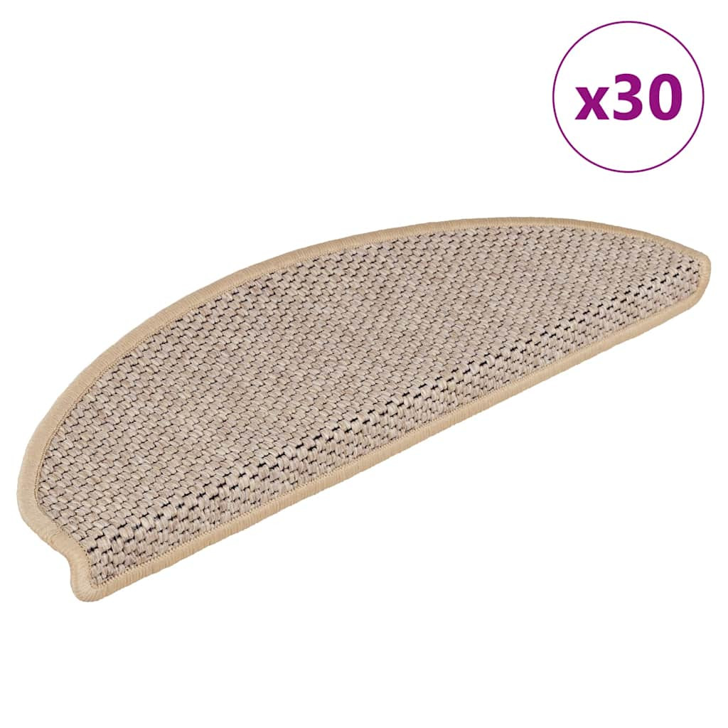 vidaXL Stufenmatten Selbstklebend Sisal-Optik 30 Stk. 65x21x4cm