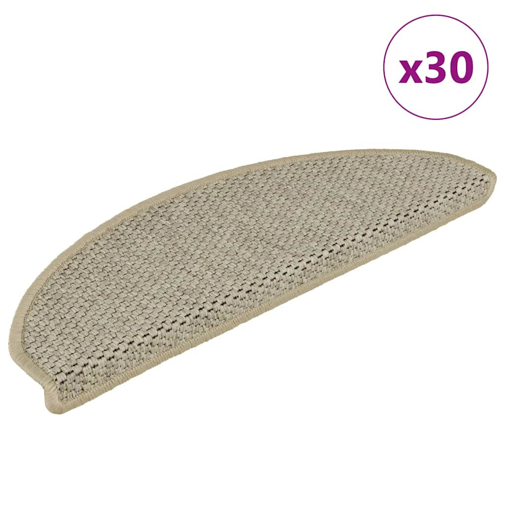 vidaXL Stufenmatten Selbstklebend Sisal-Optik 30Stk 65x21x4cm Hellgrün