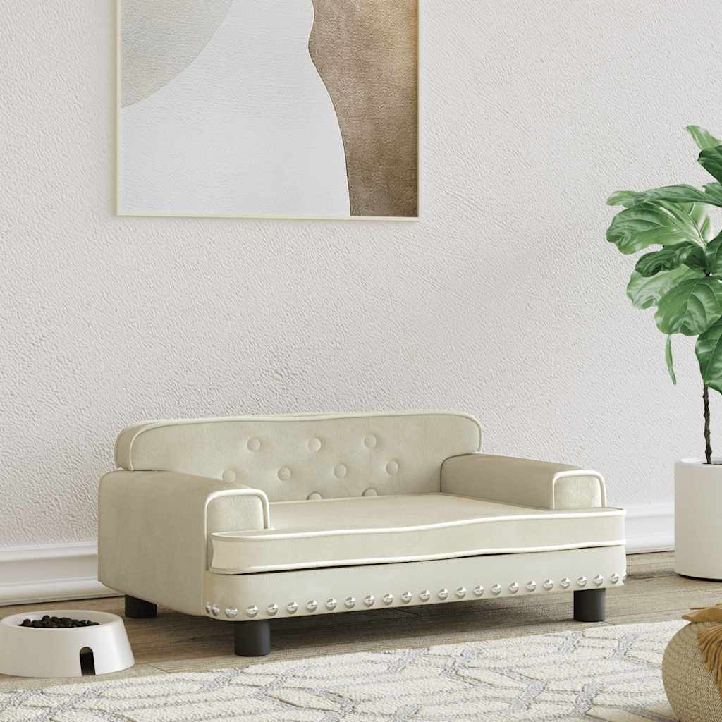 vidaXL Hundebett Creme 70x45x30 cm Samt