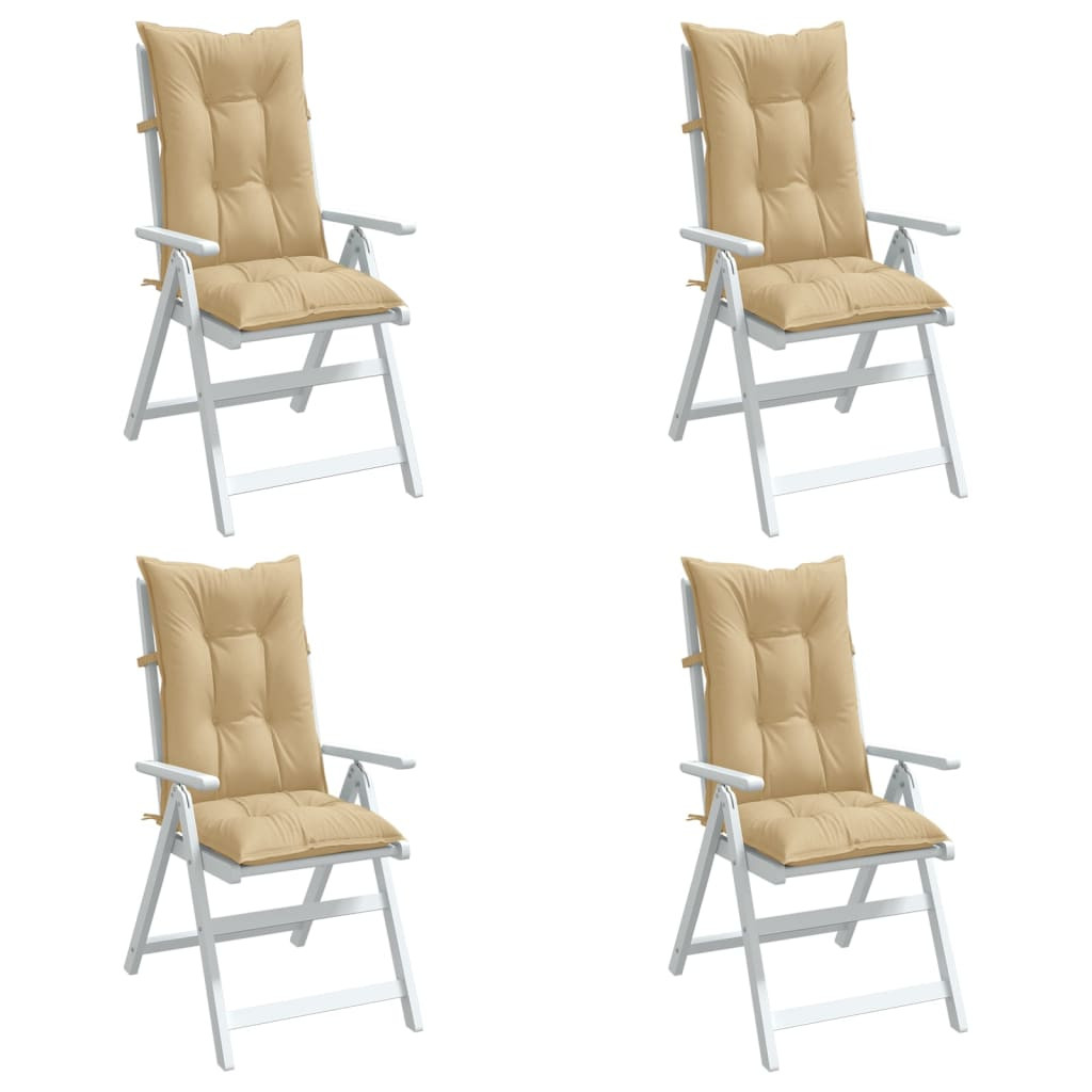 vidaXL Hochlehner-Auflagen 4 Stk. Melange Beige 120x50x7 cm Stoff
