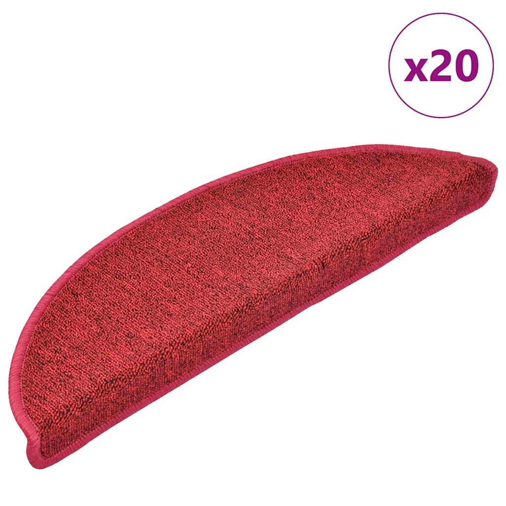vidaXL Stufenmatten 20 Stk. 56x17x3 cm Rot Halbrund
