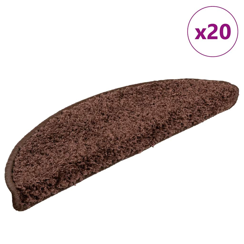 vidaXL Stufenmatten 20 Stk. 56x17x3 cm Braun Halbrund