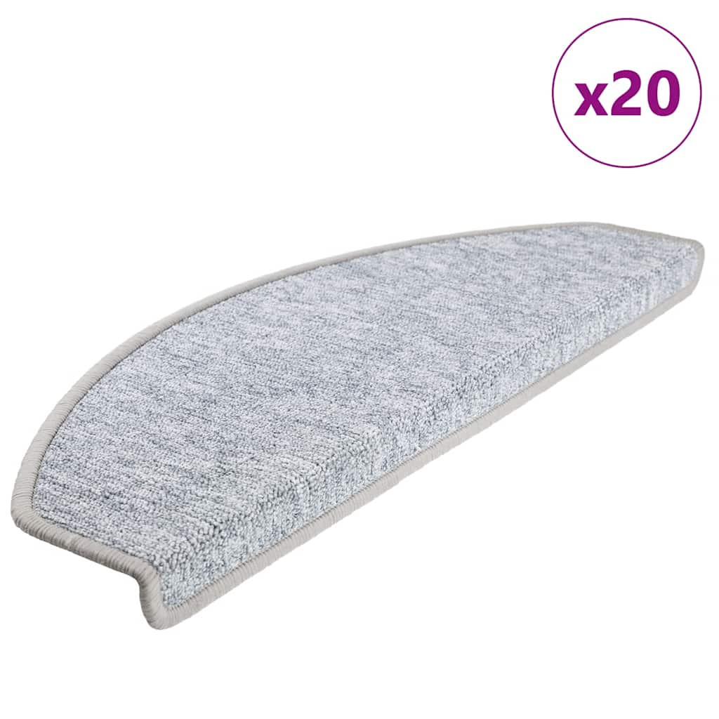 vidaXL Stufenmatten 20 Stk. 65x24x4 cm Hellgrau Halbrund Groß