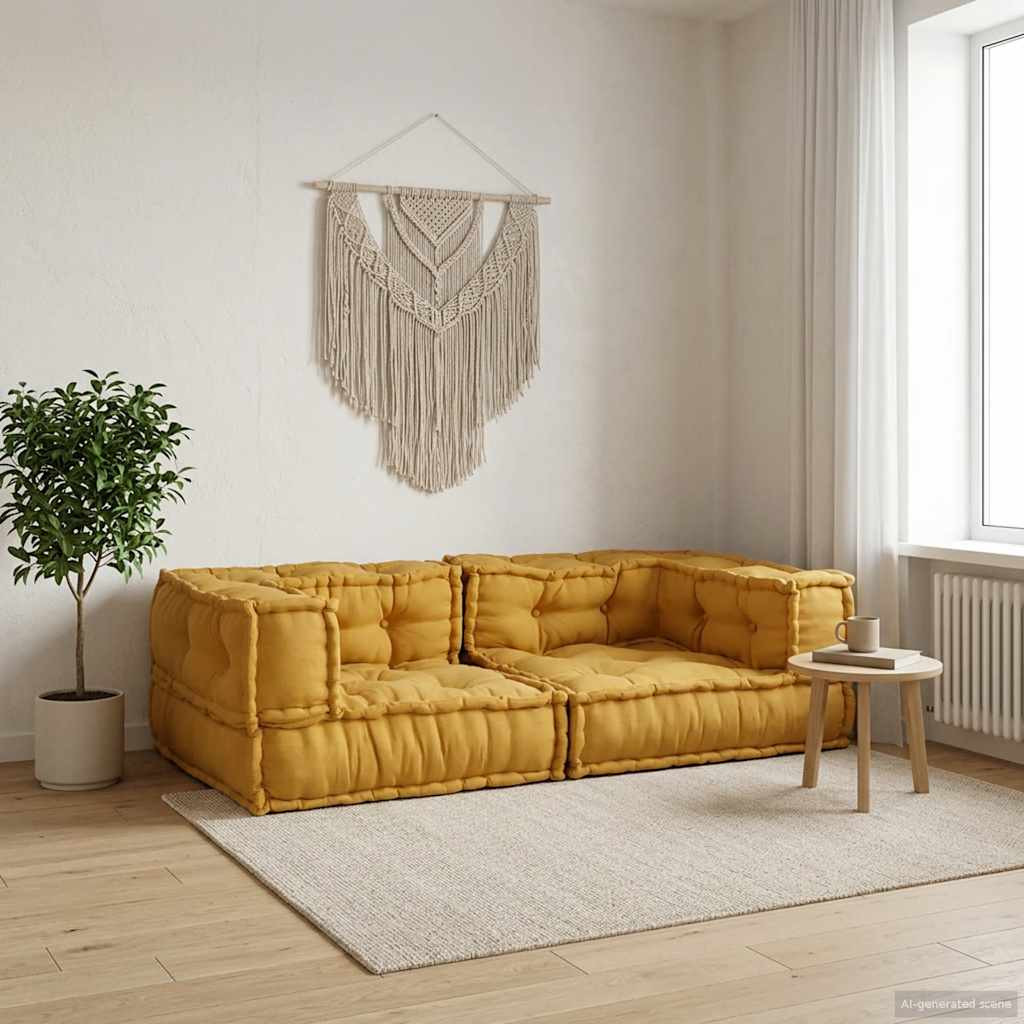 vidaXL 2-Sitzer-Modulsofa Gelb 140x70x36 cm Stoff