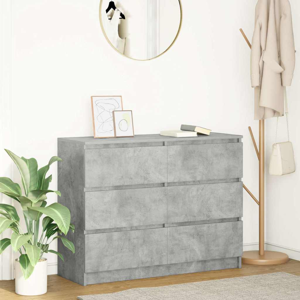 vidaXL Sideboard Betongrau 100x35x76 cm Holzwerkstoff