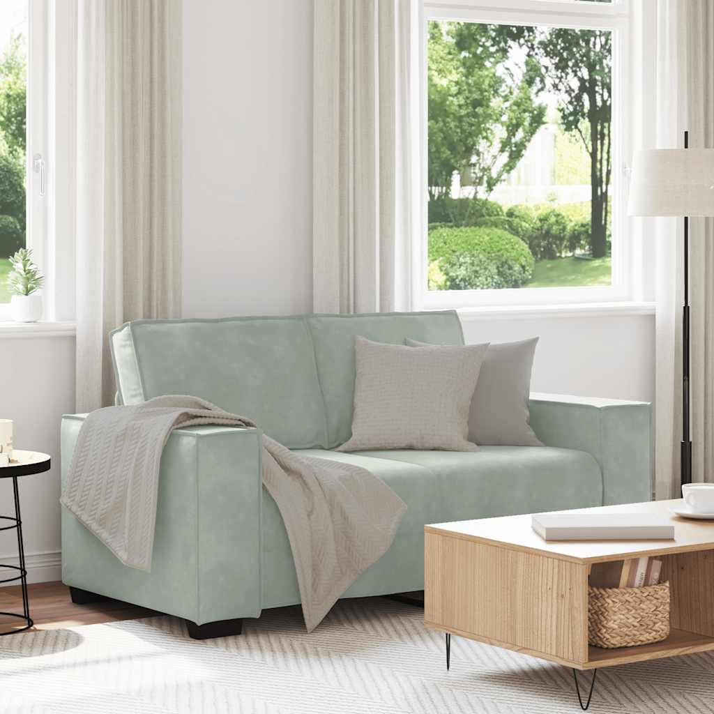 vidaXL 2-Sitzer-Sofa Hellgrau 160x78x84 cm Samt