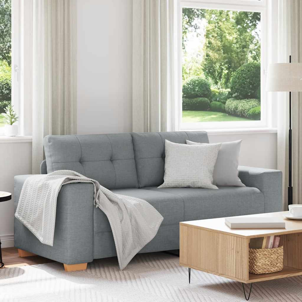 vidaXL Zweisitzer-Sofa Hellgrau 180x77x82 cm Stoff