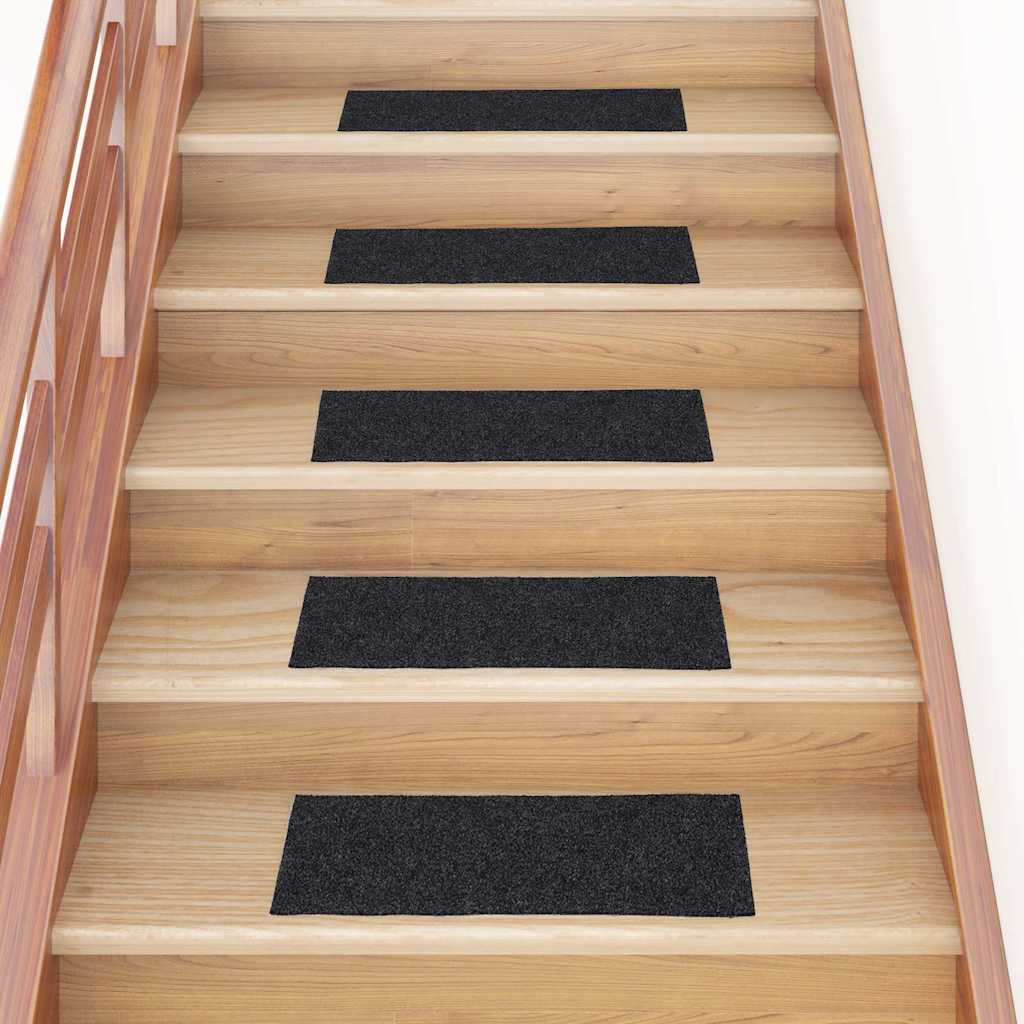 vidaXL Stufenmatten Selbstklebend 30 Stk. 60x25 cm Dunkelgrau Rechteckig