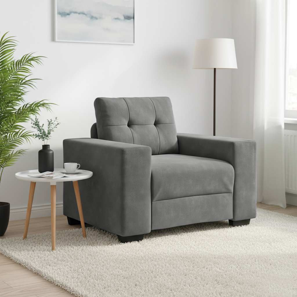vidaXL Sessel Dunkelgrau 100x78x80 cm Samt