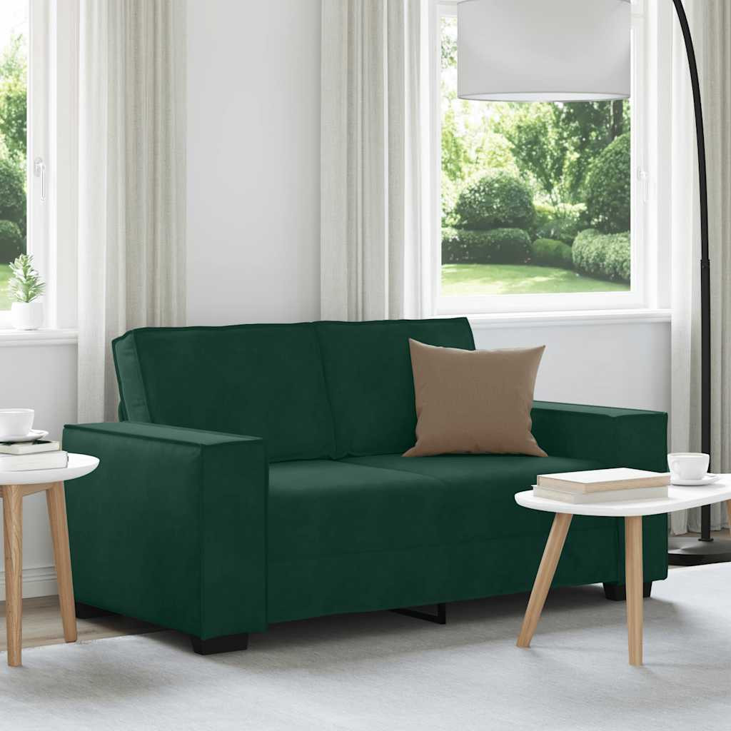 vidaXL 2-Sitzer-Sofa Dunkelgrün 160x78x84 cm Samt