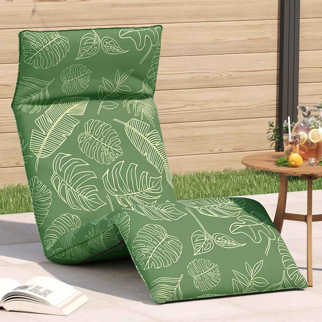 vidaXL Sonnenliege Klappbar Blattmuster 175x54x8,5 cm Oxford-Gewebe