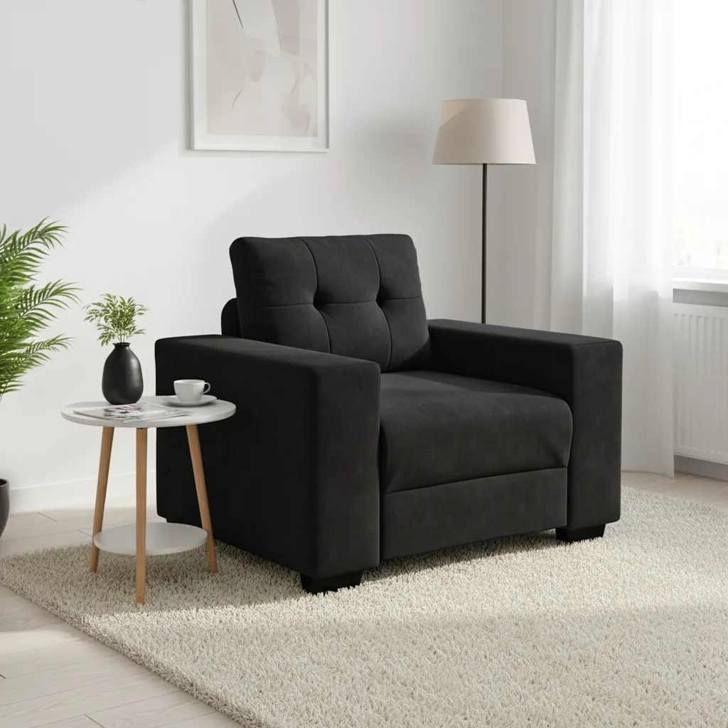 vidaXL Sessel Schwarz 100x78x80 cm Samt