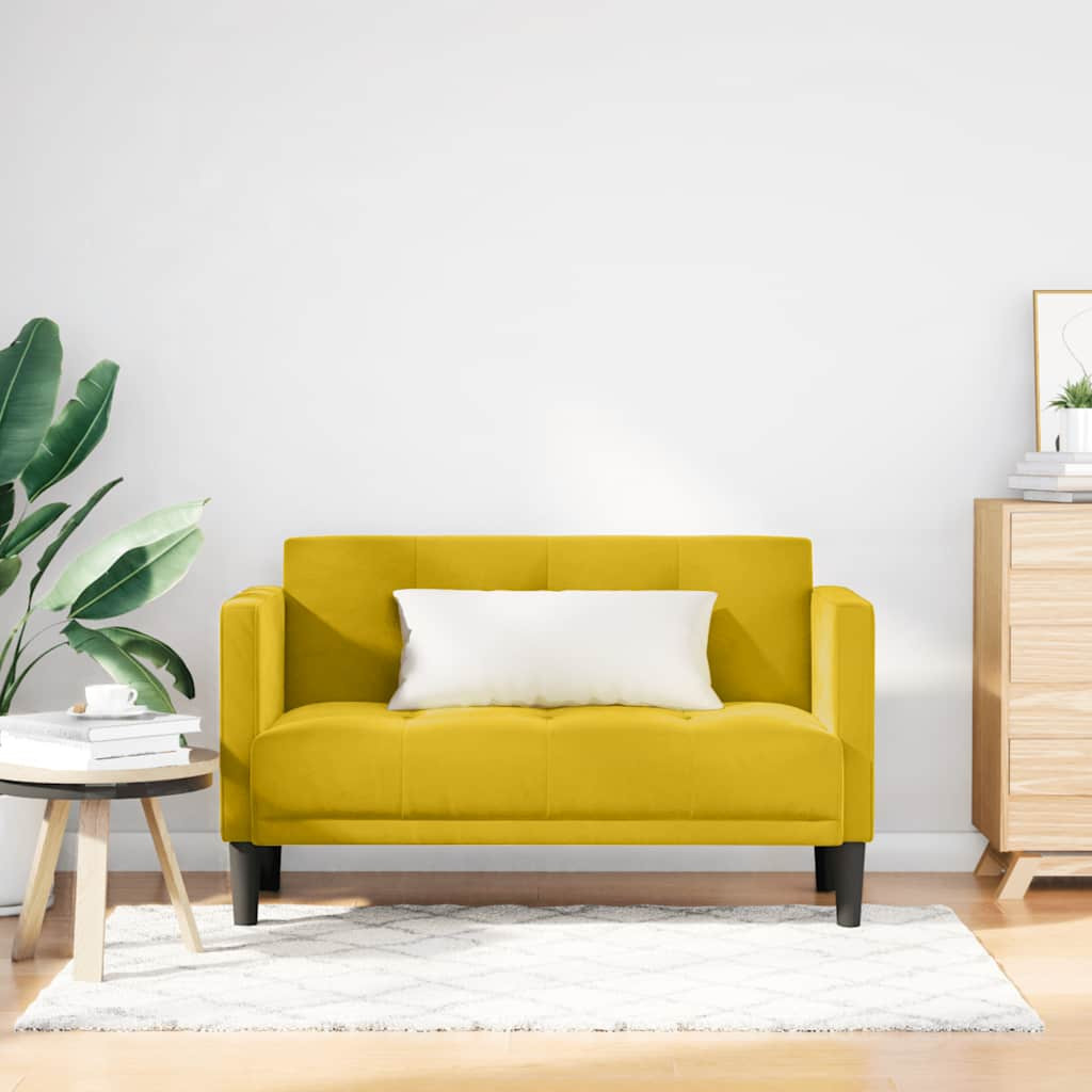 vidaXL Zweisitzer-Sofa Gelb 111 cm Samt
