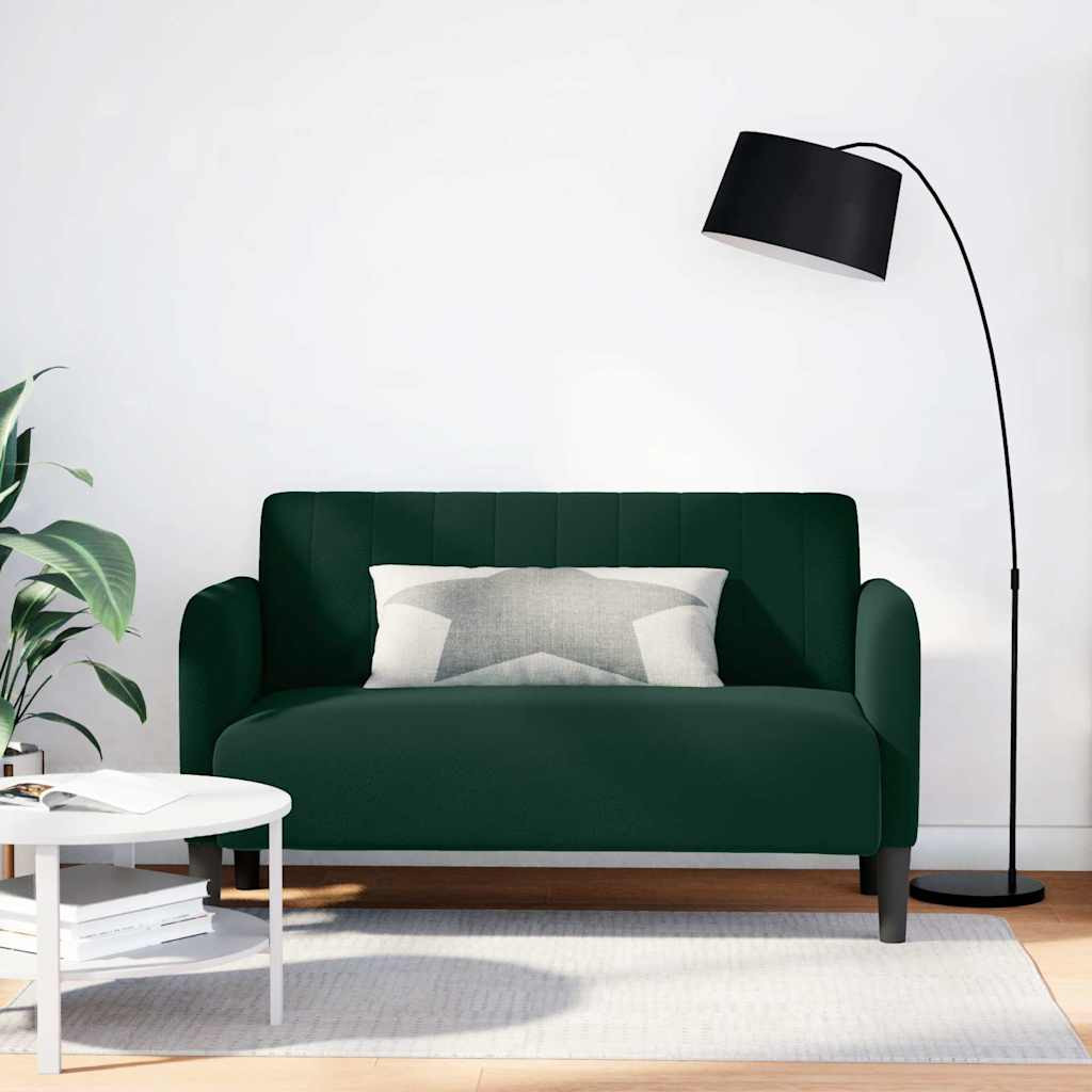 vidaXL Zweisitzer-Sofa Dunkelgrün 109 cm Samt
