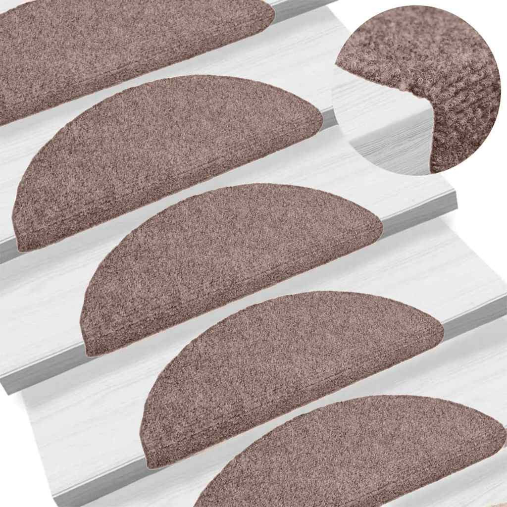 vidaXL Stufenmatten Selbstklebend 30 Stk. 65x21x4 cm Hellbraun Halbrund Groß