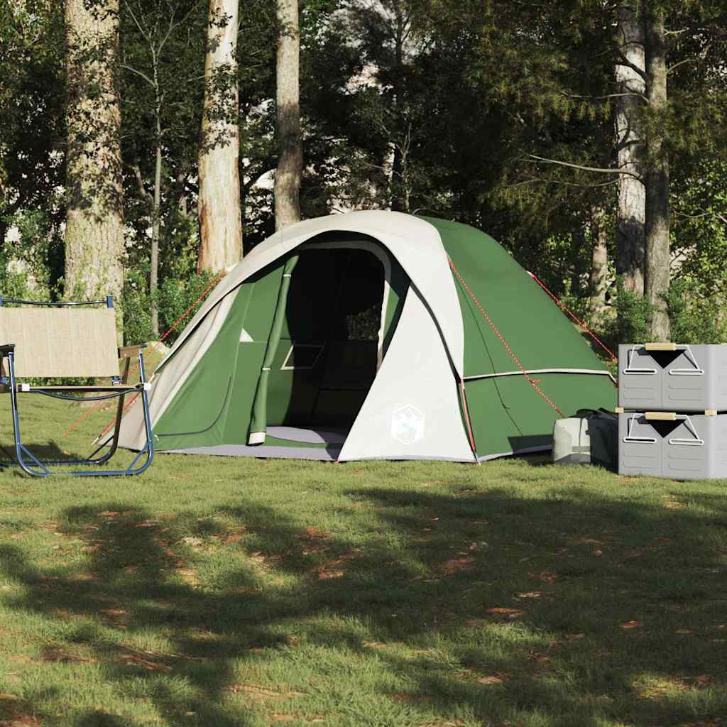 vidaXL Campingzelt 4 Personen Grün Wasserdicht