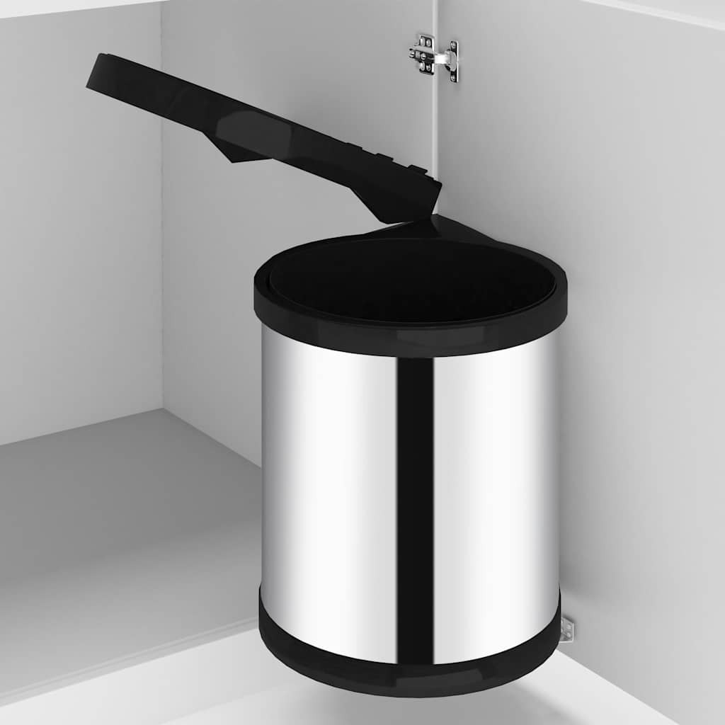 vidaXL Küchen-Einbau-Mülleimer Edelstahl 12 L