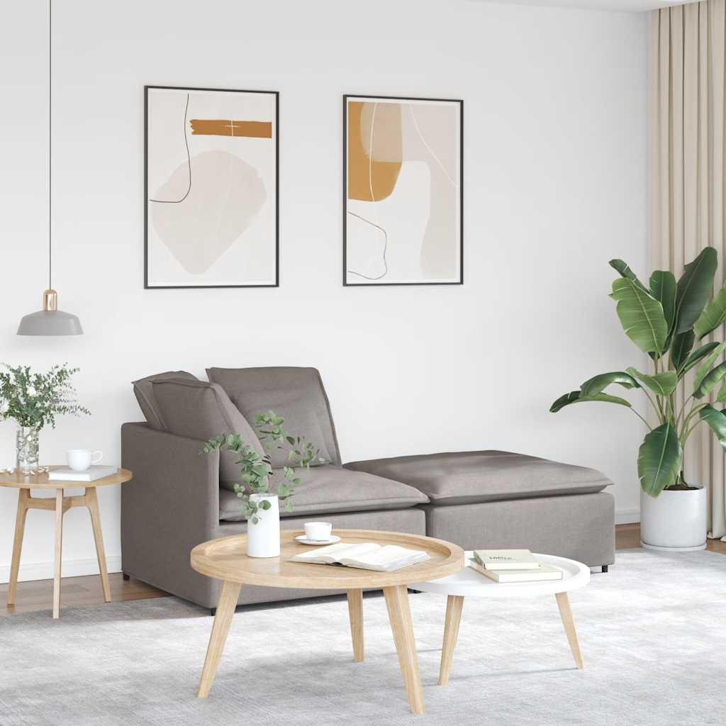 vidaXL Modulares Sofa mit Fußhocker Kissen Stoff Taupe