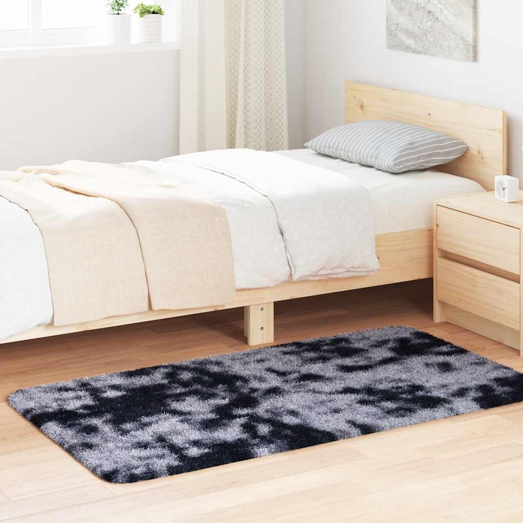 vidaXL Teppich Shaggy Hochflor NAVARRA Dunkelgrau 80x150 cm Polyester