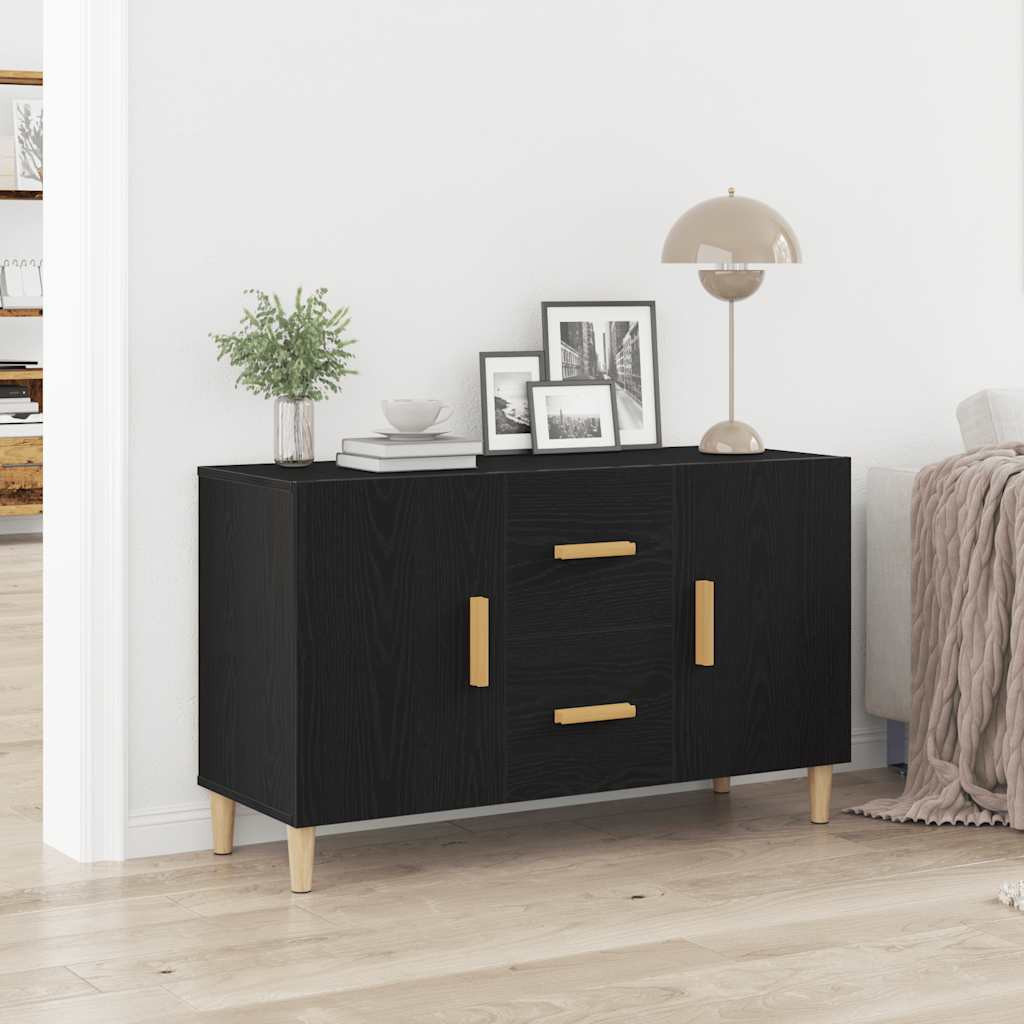 vidaXL Sideboard Schwarz Eichen-Optik 100x36x60 cm Holzwerkstoff