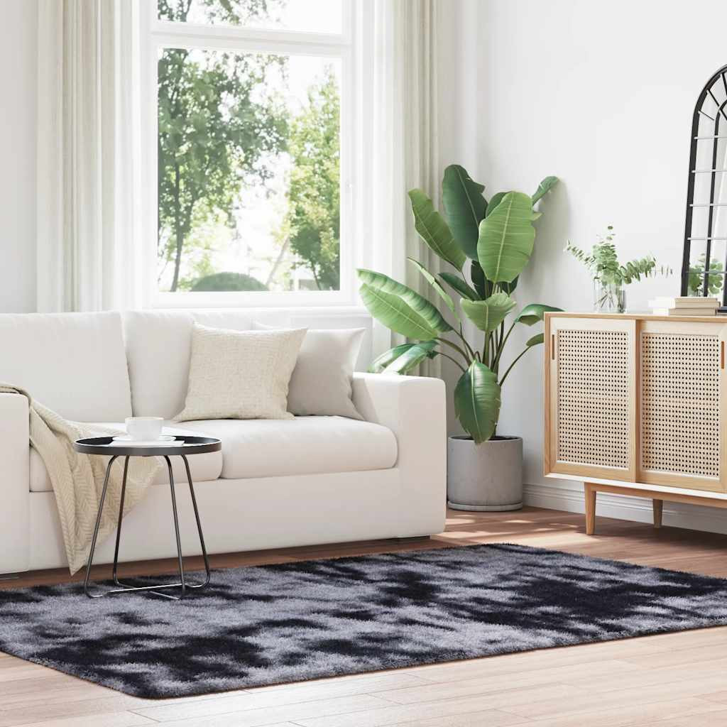vidaXL Teppich Shaggy Hochflor NAVARRA Dunkelgrau 160x230 cm Polyester