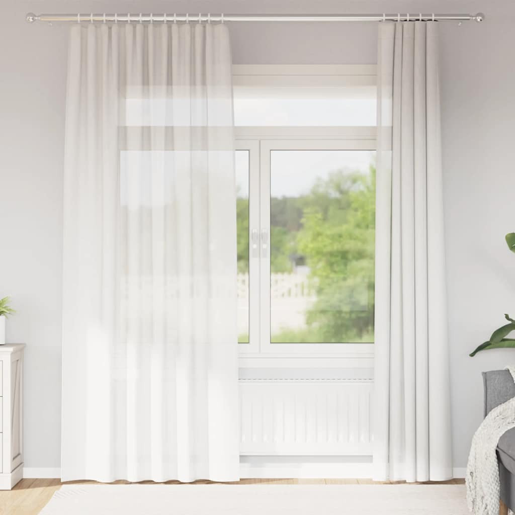 vidaXL Voile Vorhänge mit Stangentaschen 2 Stk. Weiß