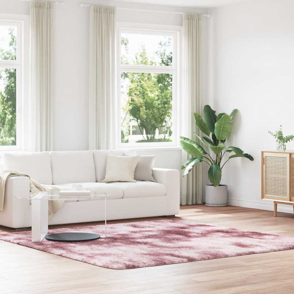 vidaXL Teppich Shaggy Hochflor NAVARRA Altrosa 240x240 cm Polyester