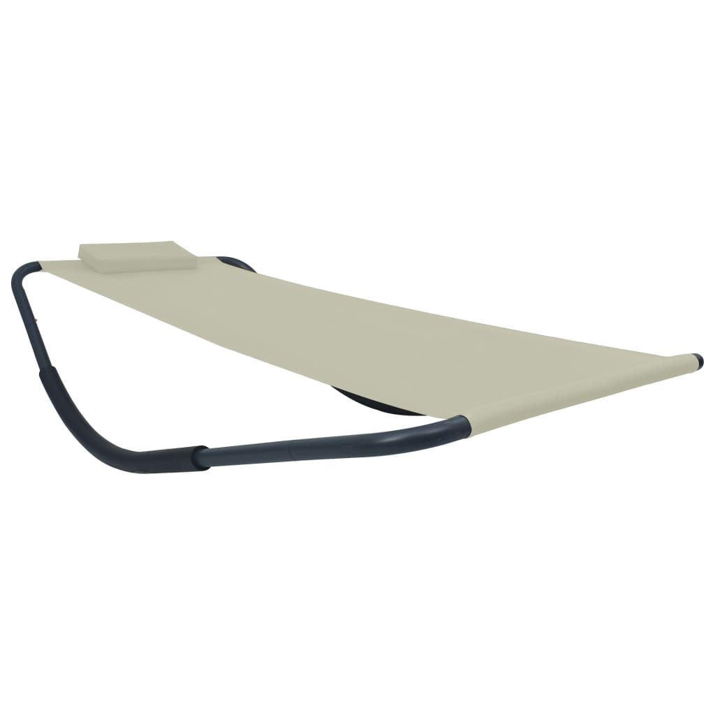 vidaXL Gartenbett Cremeweiß 200 x 90 cm Stahl