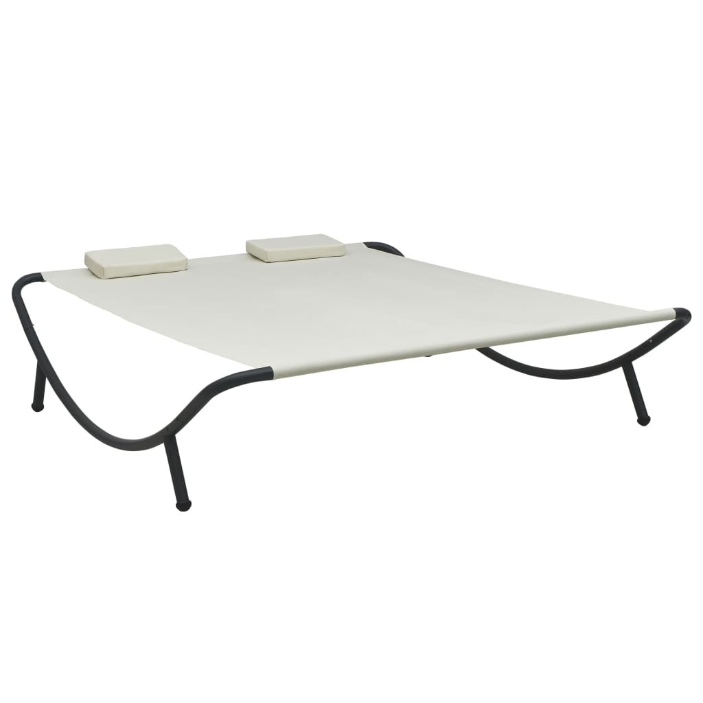 vidaXL Sonnenliege Stoff Creme