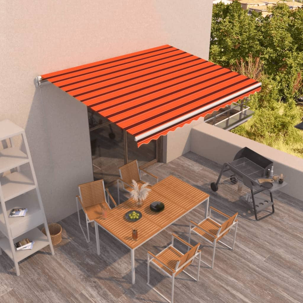 vidaXL Markise Manuell Einziehbar 400x300 cm Orange und Braun