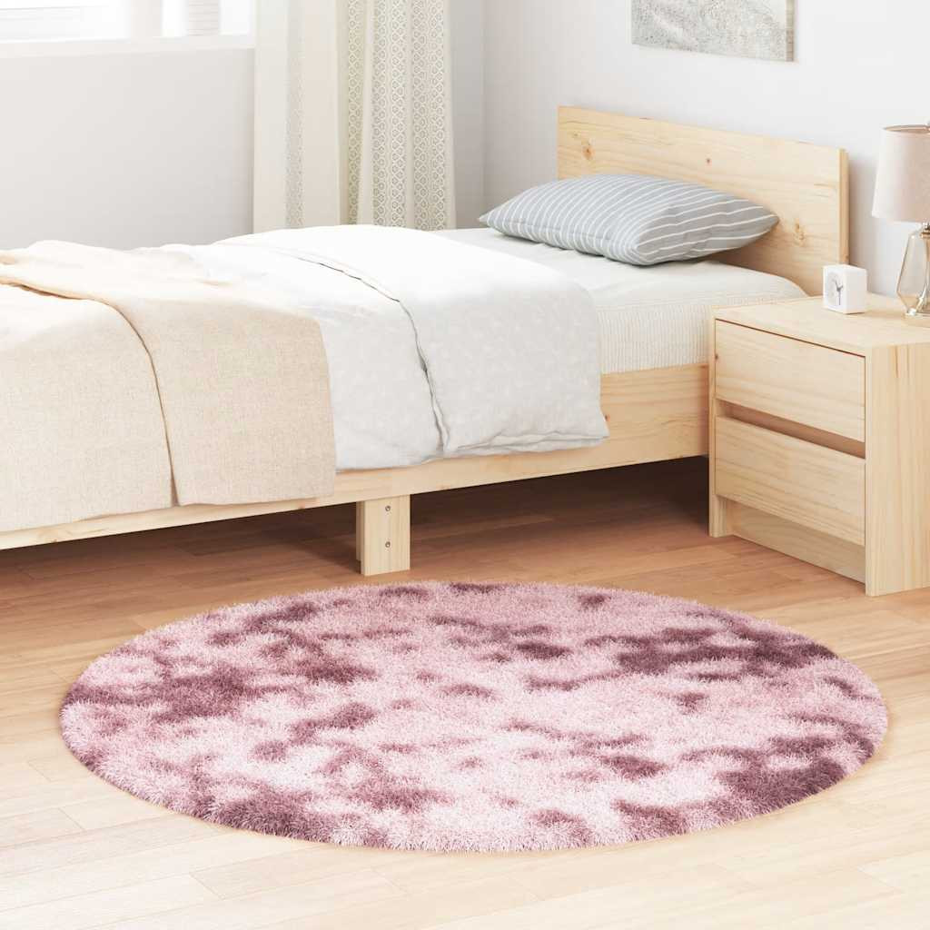 vidaXL Teppich Shaggy Hochflor NAVARRA Altrosa 120x120 cm Polyester