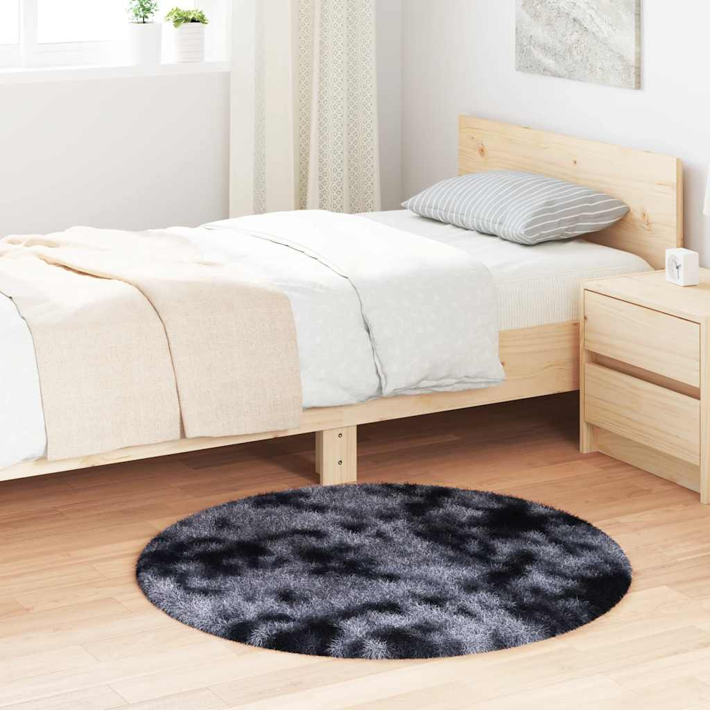 vidaXL Teppich Shaggy Hochflor NAVARRA Dunkelgrau 100x100 cm Polyester