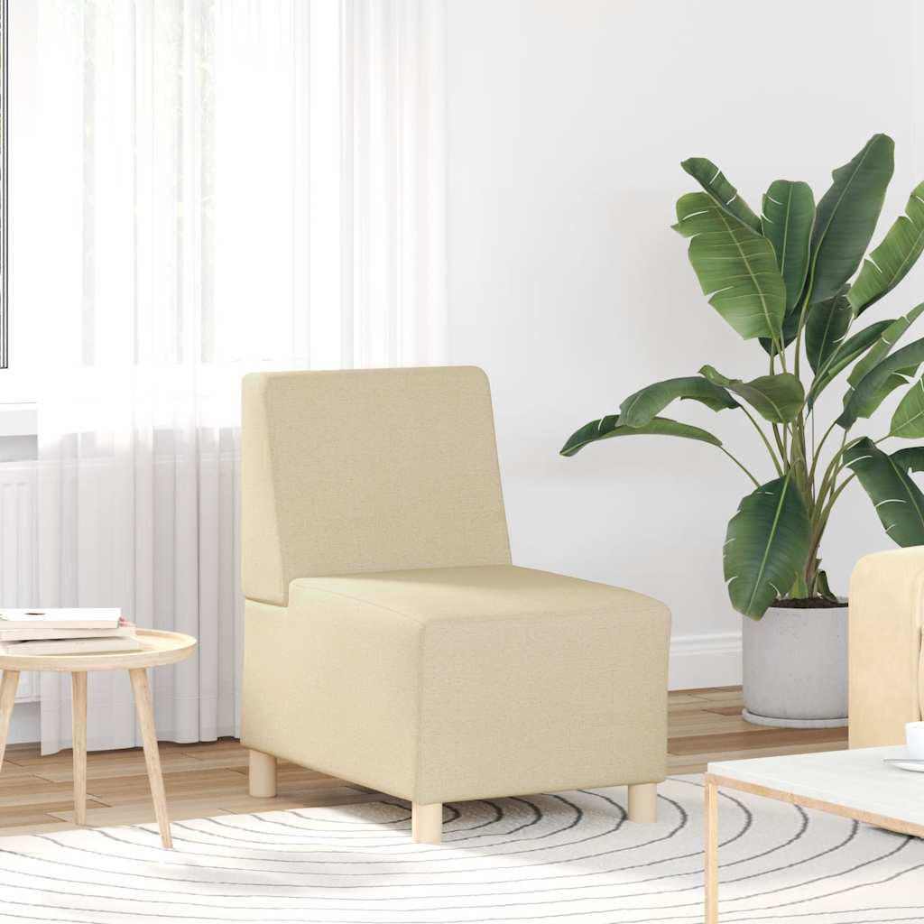 vidaXL Modulares Armfreies Sofa Creme Stoff