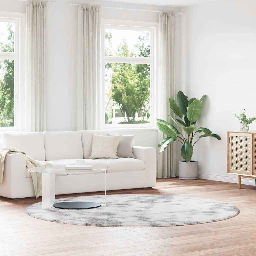 vidaXL Teppich Shaggy Hochflor NAVARRA Silbergrau 240x240 cm Polyester
