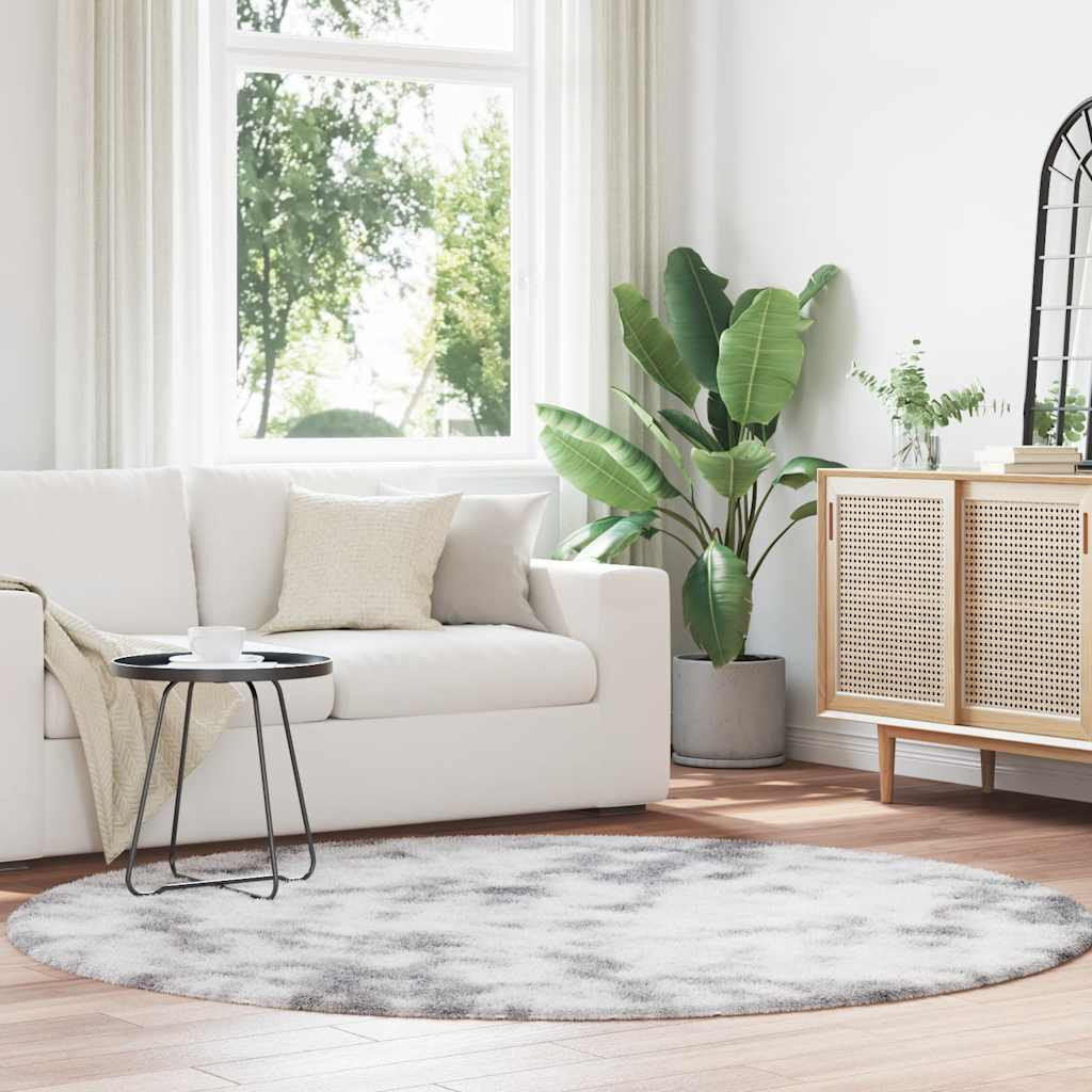 vidaXL Teppich Shaggy Hochflor NAVARRA Silbergrau 200x200 cm Polyester