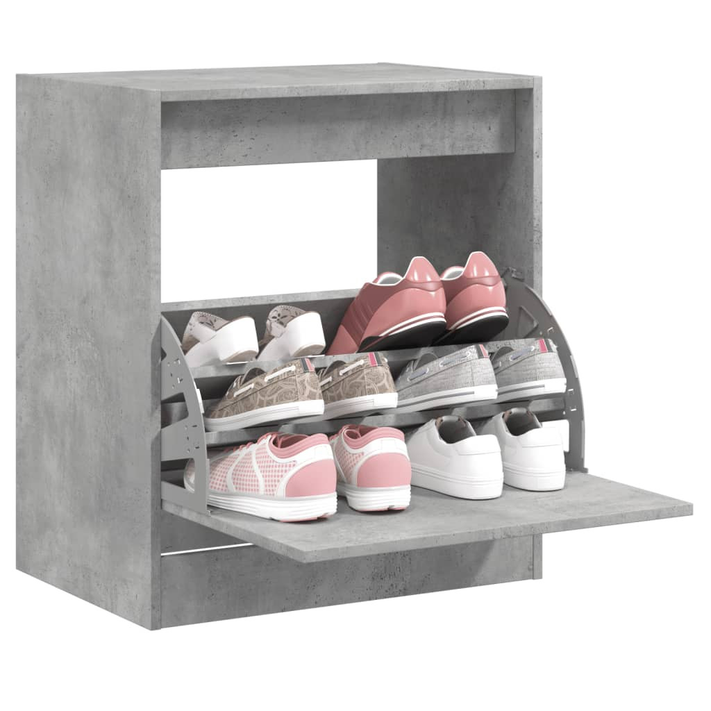 vidaXL Schuhschrank Betongrau 60x42x69 cm Holzwerkstoff