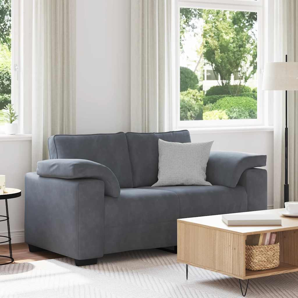 vidaXL Zweisitzer-Sofa Dunkelgrau 160x77x82 cm Samt